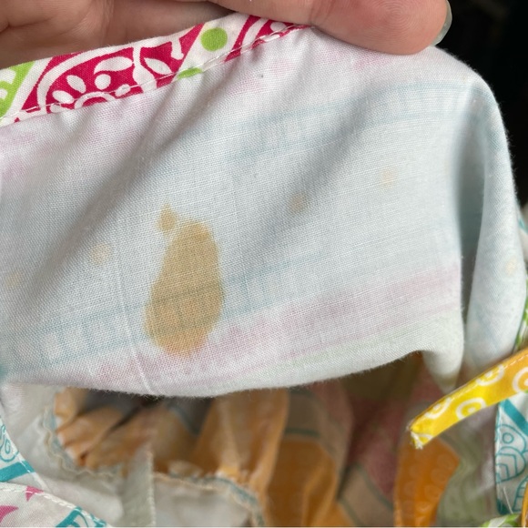 BLUEBERI BOULEVARD MULTICOLORED PATTERNED TIERED BOW DRESS SUMMER SIZE 6 - Picture 6 of 8